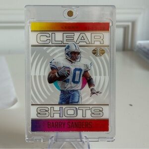 2021 Panini Illusions Barry Sanders Clear Shots Card. Detroit Lions